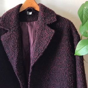 H&M Divided burgundy/blk coat- great condition sz6